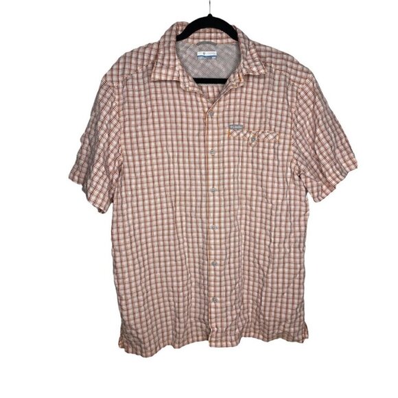 Columbia Shirt Size M Men's Button Down Short Sleeve Plaid Multicolor Modal Top - Picture 1 of 5